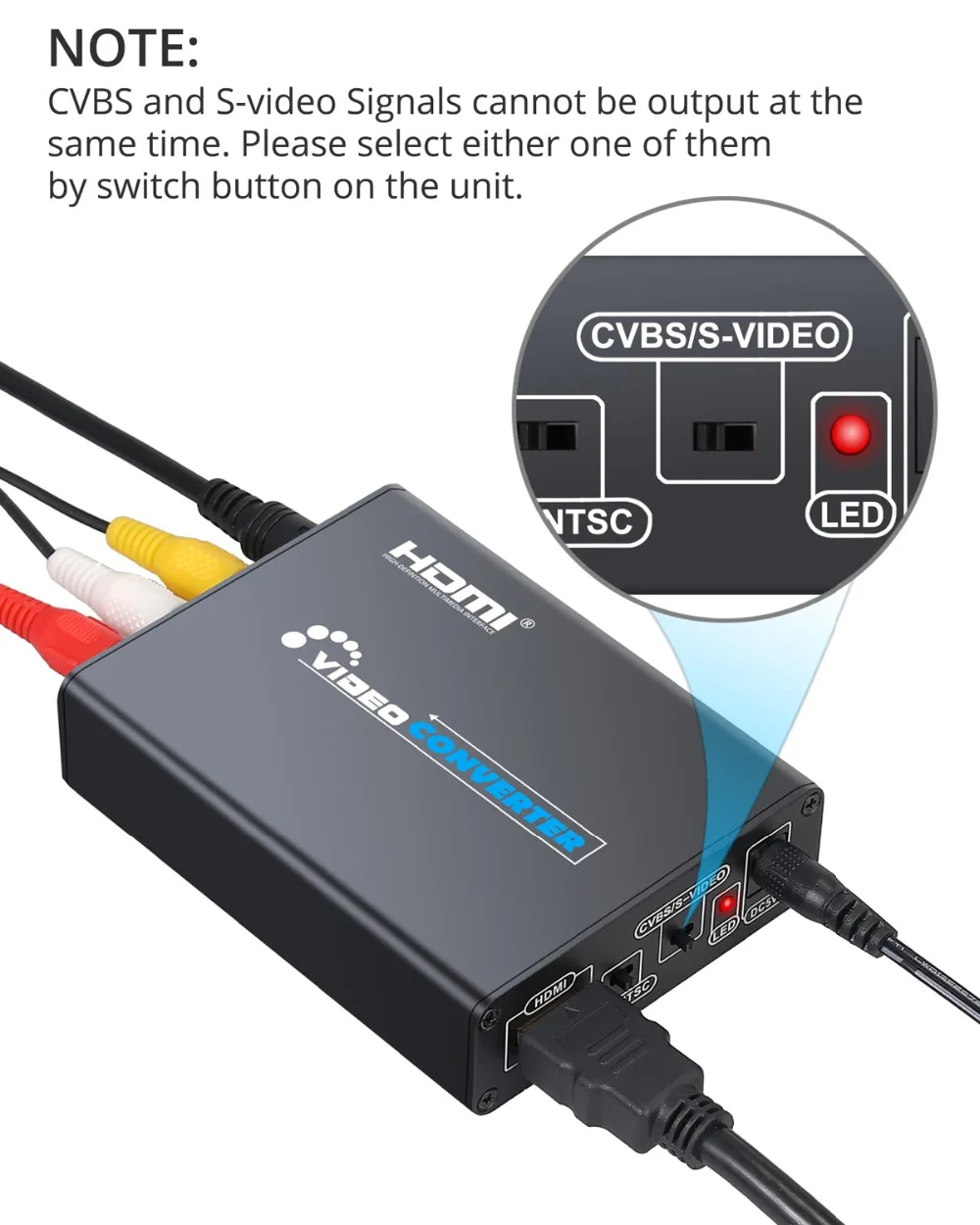Адаптер LiNKFOR HDMI совместимый с композитным 3RCA AV S Video R/L аудио Vdieo преобразователь
