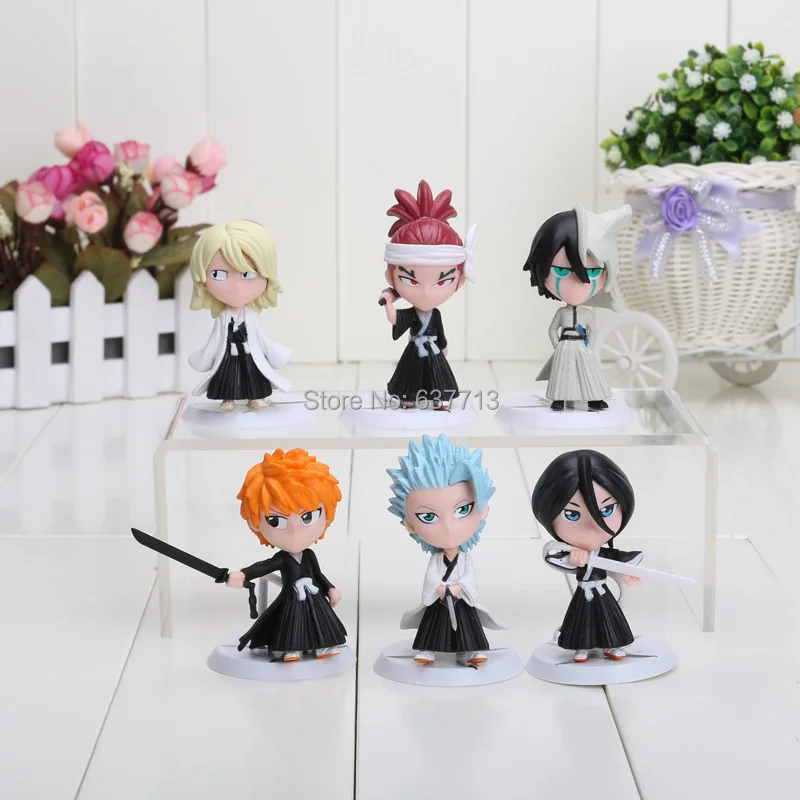 6 шт./компл. 7 см Аниме Bleach Ichigo Ulquiorra cifer Renji Ichimaru Gin Toushirou ПВХ фигурки игрушки куклы |