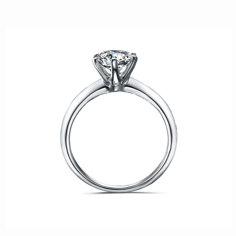 Классический выбор шага 9K кольцо из белого золота 1ct 2ct 3ct Мода муассанит кольцо с бриллиантом украшения Свадебная церемония кольцо на головщину