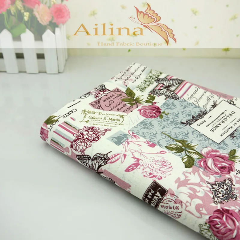 lowest price * Retro Butterfly Rose Linen fabrics Tablecloths cloth cushion pillow linen fabric 145*100cm | Дом и сад