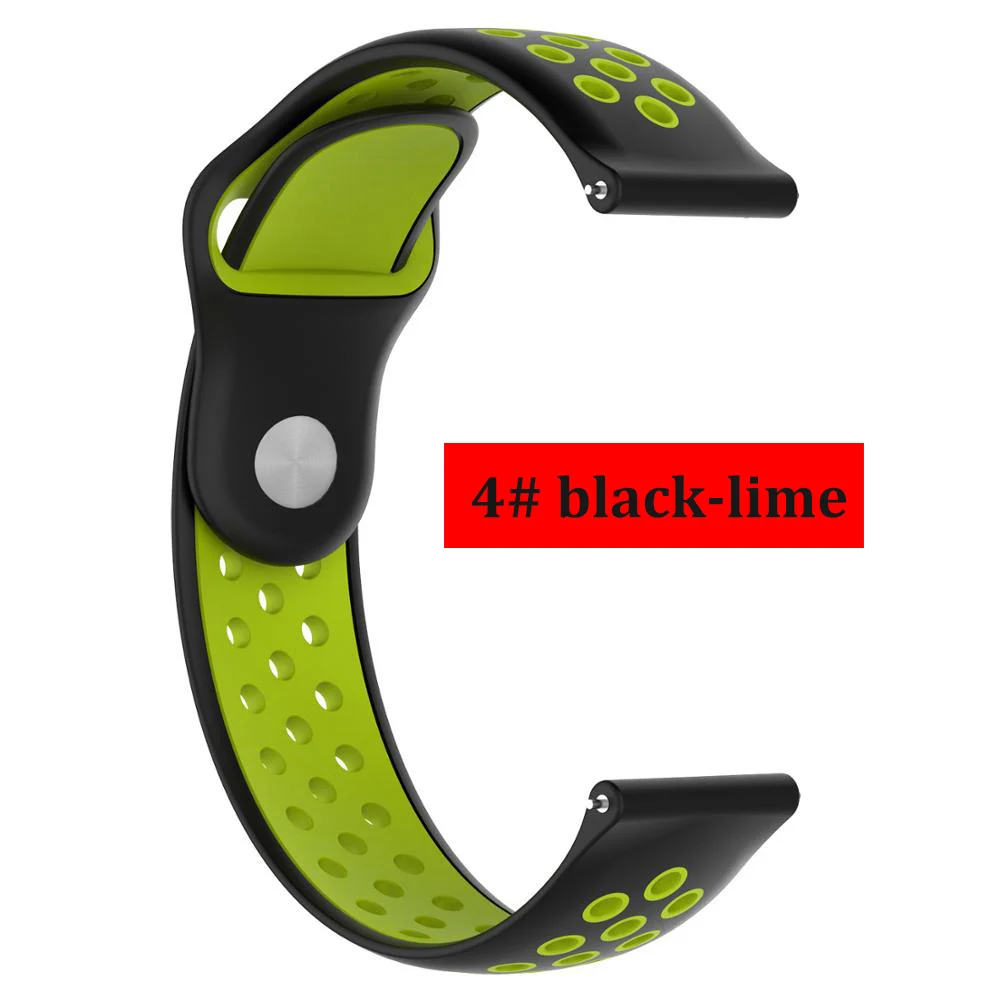 black-lime 4 Huawei watch gt ремешок для samsung gear S3/Galaxy watch 46 мм/Amazfit bip/Honor magic двойной цвет силиконовый браслет на запястье - Цвет ремешка: black-lime 4
