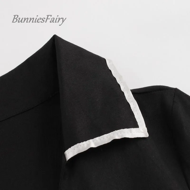 2018 New Arrival Vintage Style Dresses Women Three Quarter Sleeve Print Turn-down Neck Female Elegant | Женская одежда