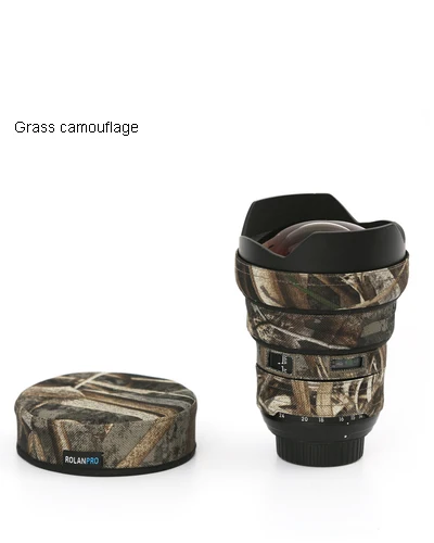 Grass Camouflage Линзы rolanpro камуфляж пальто дождевик для Nikon AFS 14-24 мм F/2,8G ED объектив защитный рукав пистолеты одежда защитный чехол - Цвет: Grass Camouflage