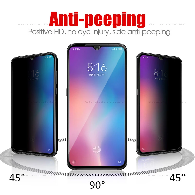 Закаленное антишпионское стекло для Xiaomi Mi9 SE Mi8 Lite Защитная пленка экрана Redmi Note 7