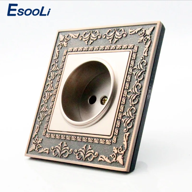 Производитель Esooli европейская стандартная электрическая розетка Золотая панель