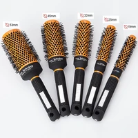 new upgrade round hair brush comb ceramic ionic anti static professional hair curling brush comb massage hairbrush roller comb