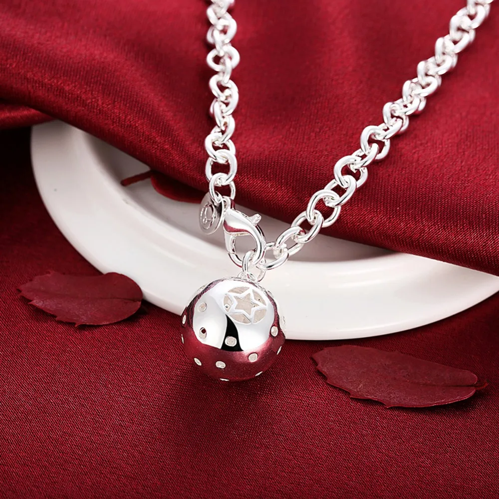 Женский подвесной шар 18 дюймов серебряное ожерелье с подвеской в виде шара