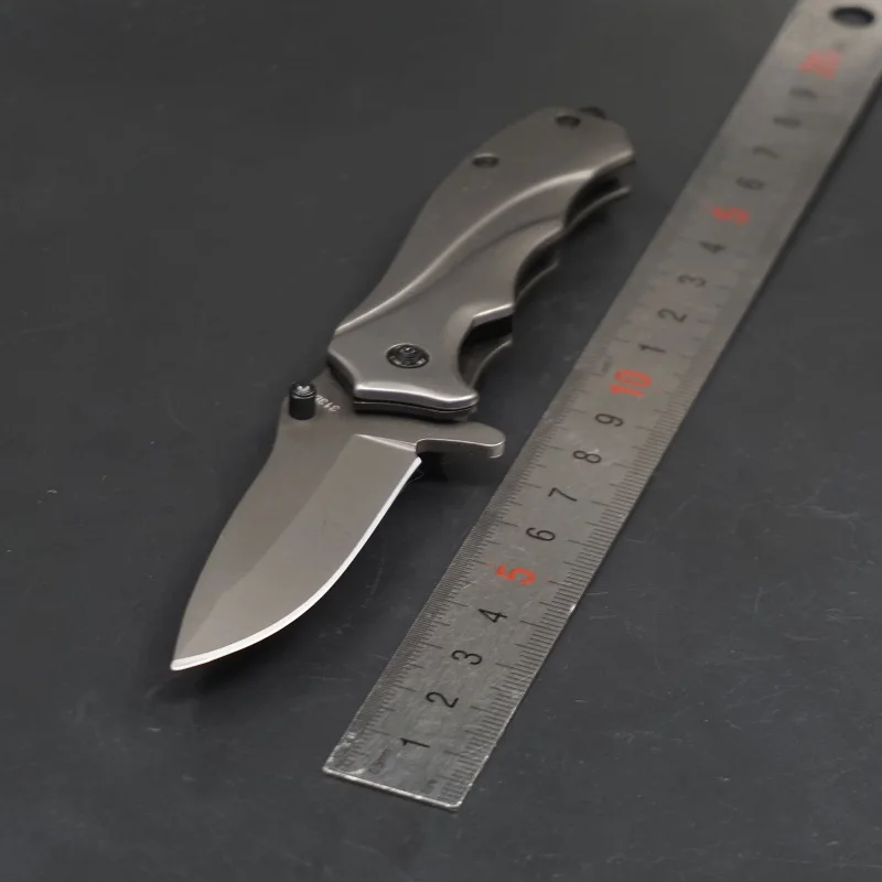 Темно-серый Small Folding Knife Outdoor Survival Tactical Knife 440C Stainless Steel Blade Camping Hunting Pocket Knives EDC Multi Tools - Цвет: Темно-серый