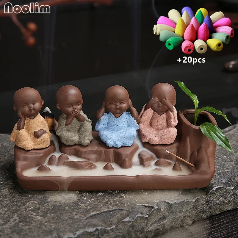 Фиолетовые глиняные благовония в форме животного маленькие монашеские