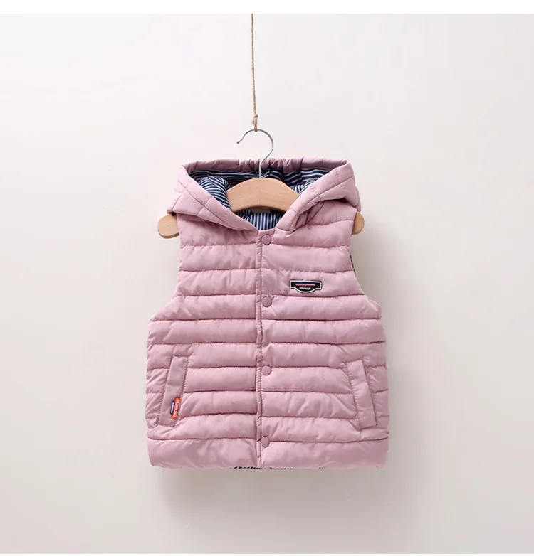 2018 осень и зима Новые Детские с капюшоном хлопковый жилет на пуху для мальчиков