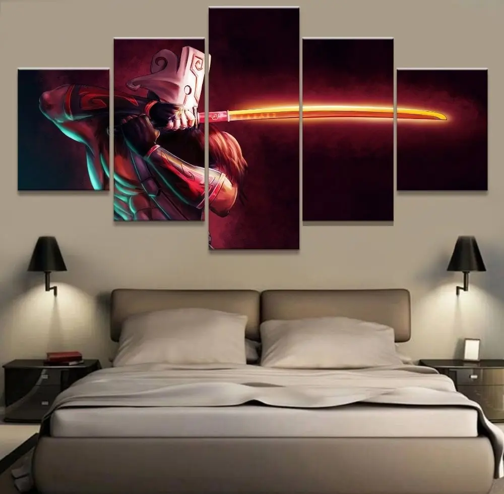 

diy 5 panel diamond painting for bedroom living room mosaic 5D DIY Diamond Embroidery Football team logo warrior still life