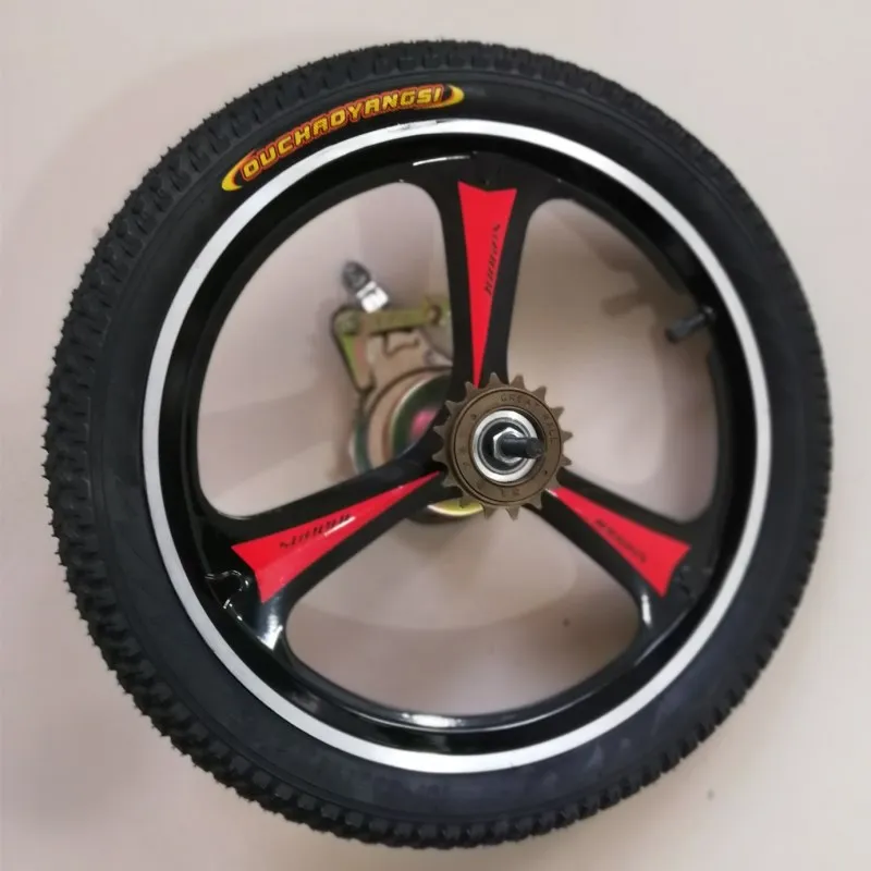 12er rear and tire Передние и задние ступицы колеса 12/14/16/20 дюймовый велосипед из алюминиевого сплава диск передачи Колесный тормозной комплект для взрослых и детей - Цвет: 12er rear and tire