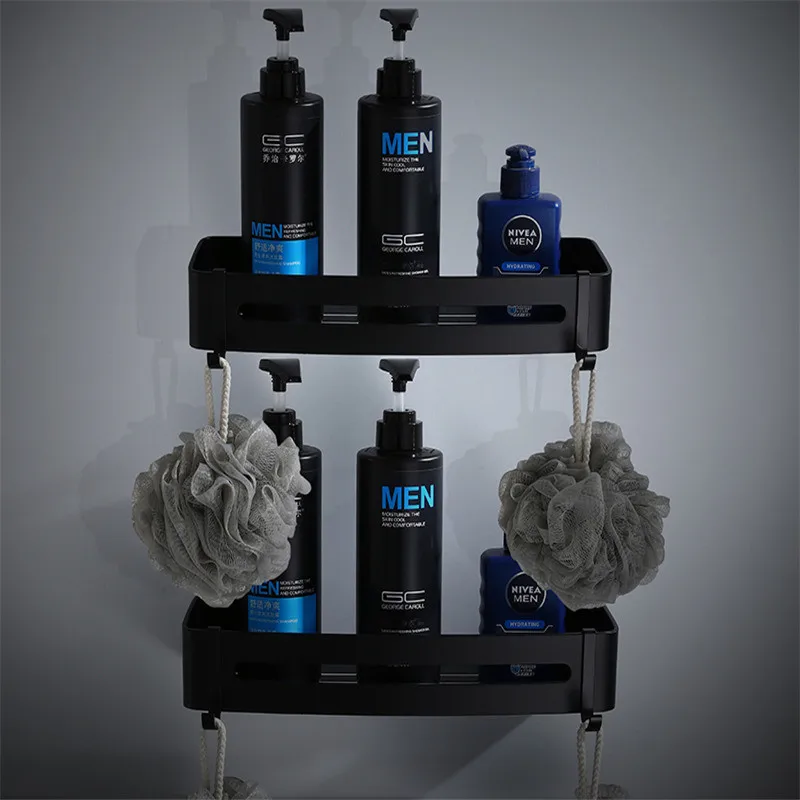 2 tier square shelf Набор аксессуаров для ванной комнаты, вешалка для полотенец/барная полка для ванной, крючок для халата, держатель для бумаги, держатель для туалетной щетки, набор аксессуаров для ванной, алюминиевый - Цвет: 2 tier square shelf