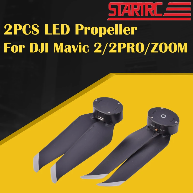 

Led Flash Blades Propellers Props For Dji Mavic 2/2pro/zoom Of Prone Rechargeable Battery Ccw 2pcs Startrc Low-noise Release