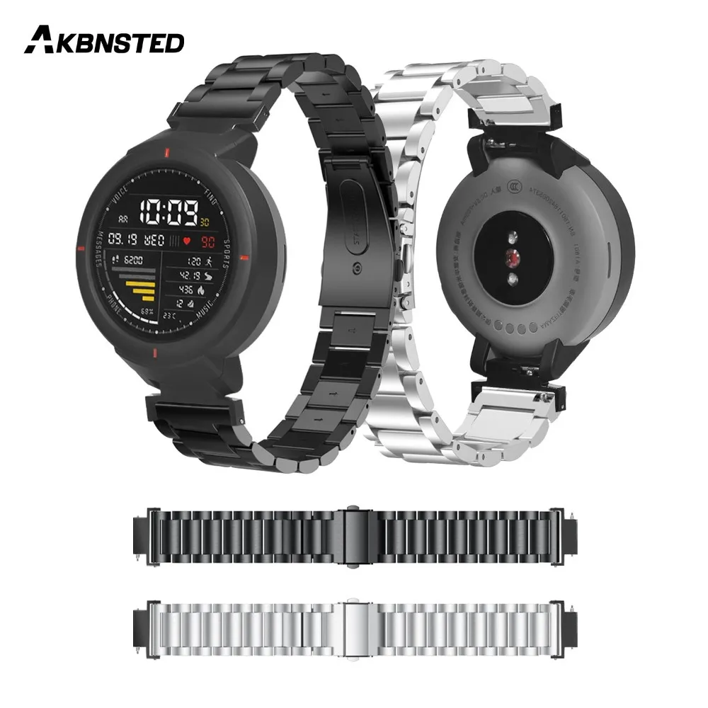 Сменный Браслет из нержавеющей стали AKBNSTED для Huami Amazfit Verge ремешок часов