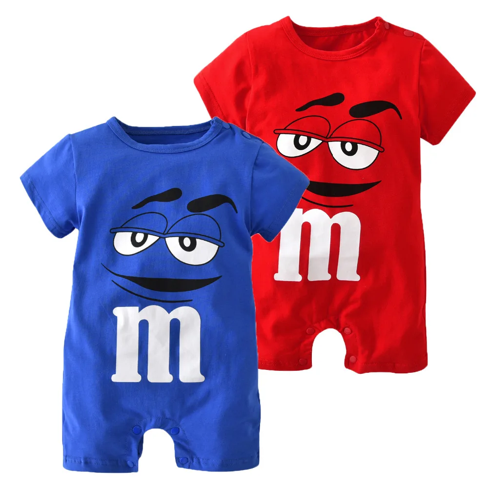 Детский комбинезон с коротким рукавом мультяшным принтом|rompers newborn|infant clothesgirls romper