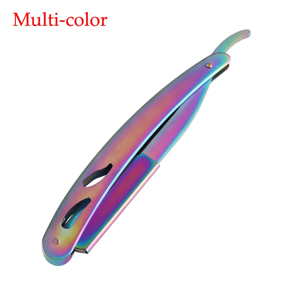 Multi-color 3 цвета модные Нержавеющая сталь прямые Краевые бритвы борода, брови бритвенный нож ручной складной бритья Ножи мужской инструмент для укладки волос - Цвет: Multi-color