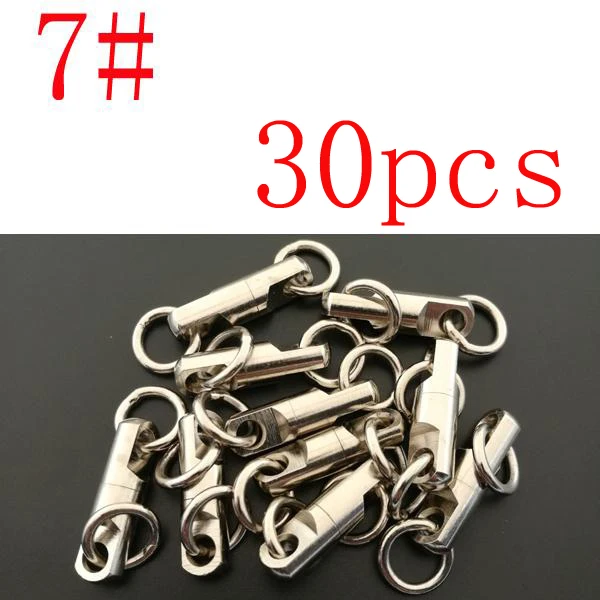30pcs size 7 Карп Рыбалка 30 шт. Нержавеющая сталь тип столбца вращающееся кольцо Подшипник поворотные рыболовные снасти Разъем Рыбалка Интимные аксессуары - Цвет: 30pcs size 7