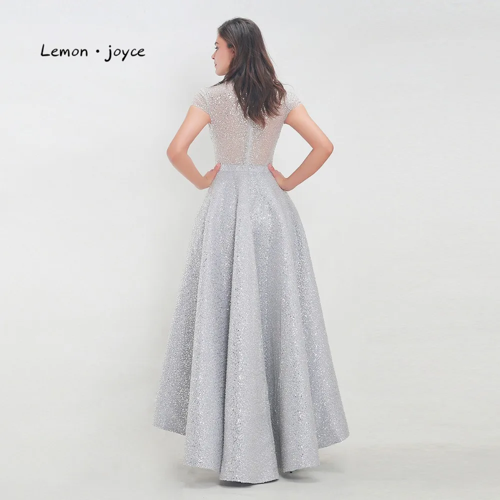 Lemon joyce Роскошные вечерние платья с высоким воротом и рукавами-крылышками с блестящими пайетками вечерние платья трапециевидной формы Robe de soiree