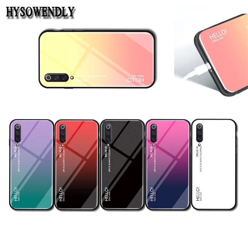 Tempered Glass Phone Case for Redmi 6 6A Note 5 6Pro 7 S2 Gradient Soft Silicone Cover For Xiaomi 5X 6X 8 SE lite Mix 2s Max 3 9 | - Фото №1