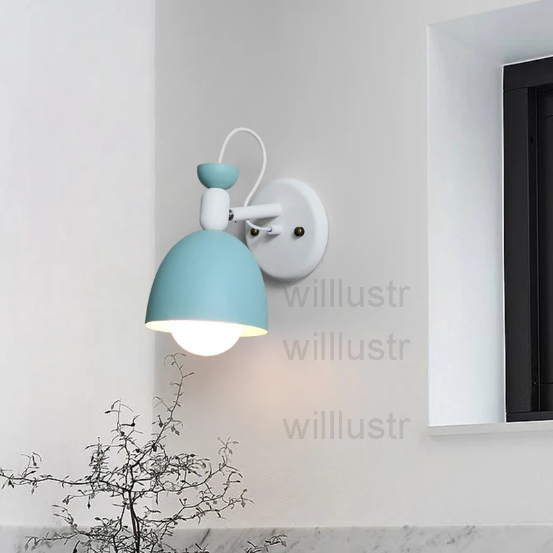 Настенный светильник Willlustr металлический матовый белый черный|bedside light|iron wall