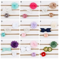 3 pcs baby flower headband bowknot elastic nylon headbands diy handmade hair bands accessories for children kids
