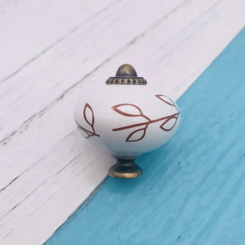 1 шт. винтажная круглая ручка в стиле ретро для выдвижных ящиков белая