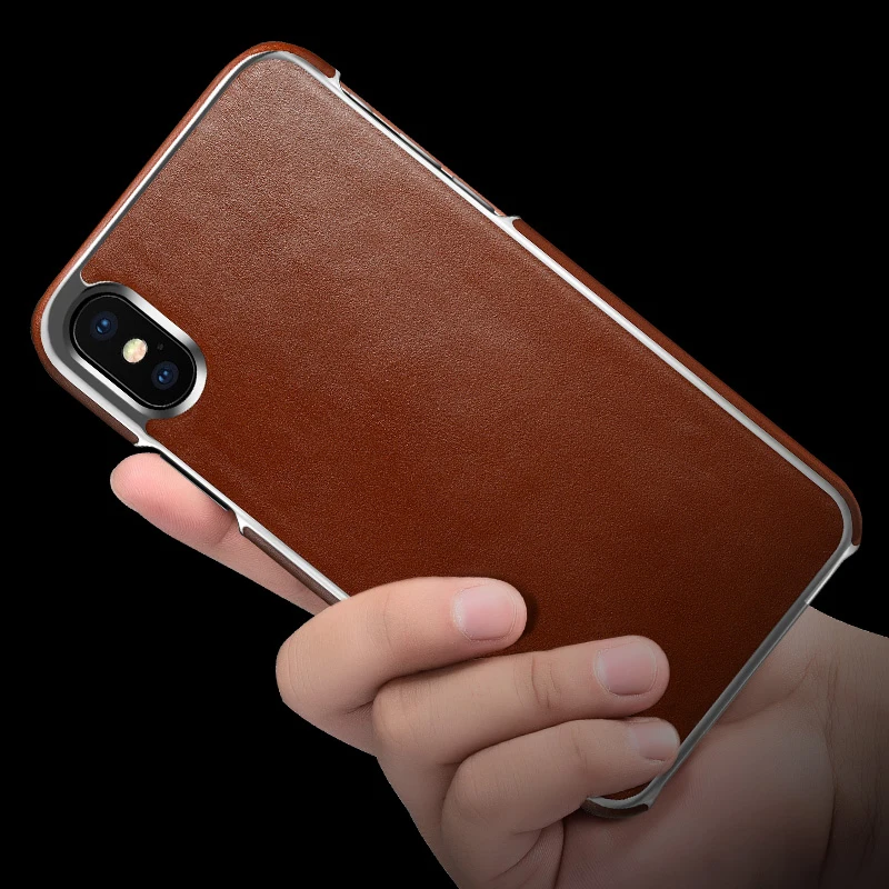 Для iphone x icarer Xoomz бренд натуральная коровья кожа натуральная кожа винтажная Гальваническая задняя крышка чехол для iphone X