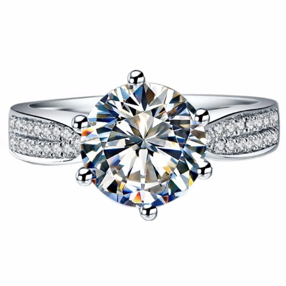 Великолепное Ювелирное Украшение 3Ct кольцо с искусственным бриллиантом яркая
