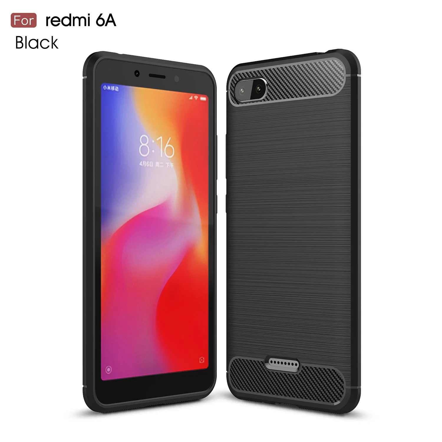 Силиконовые чехлы Guxinya для Xiaomi Redmi 6A мягкий чехол из углеродного волокна задняя