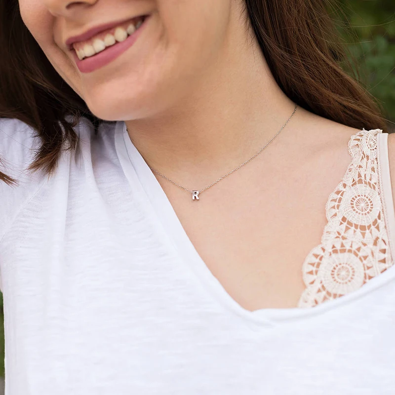 Fashion Golden Silver Color Necklace Elegant 26 Letters Pendant Clavicle Chain Charms Jewelry Women Girls Gift Necklaces | Украшения и