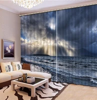 home bedroom decoration 3d curtain sky clouds sea curtains for bedroom blackout shade window curtains fashion customized