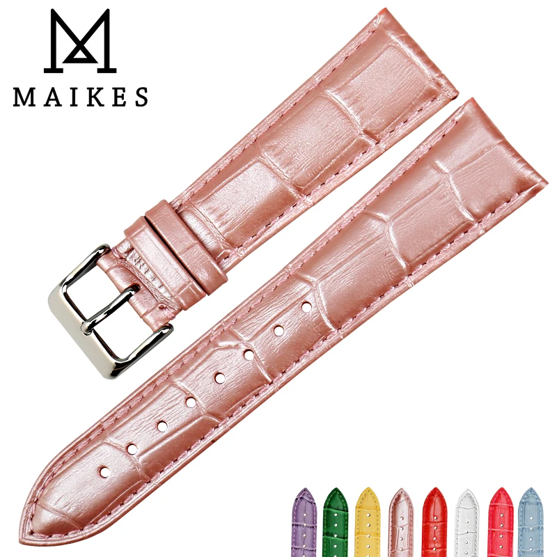 Высококачественные яркие ремешки для часов MAIKES блестящие светильник розовые