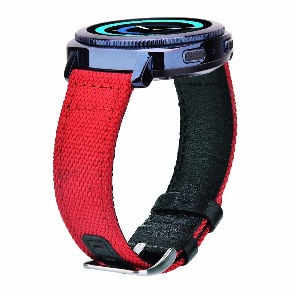 Шестерни Sport Band V-Моро 20 мм нейлон+ кожа для Samsung Шестерни Спорт/Шестерни S2 классический Бретели для нижнего белья Замена Шестерни спортивные ремешки
