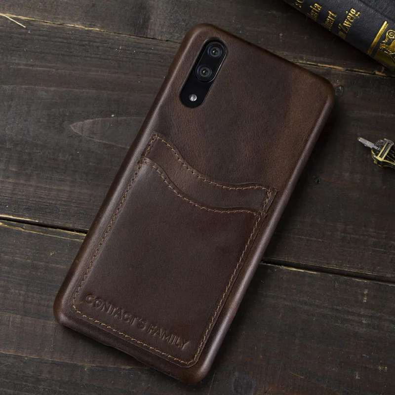 Для huawei P20 чехол, Роскошная натуральная кожа, задняя крышка для huawei P20, чехол-кошелек, защитная сумка для телефона, с отделениями для карт - Цвет: 1003-coffee
