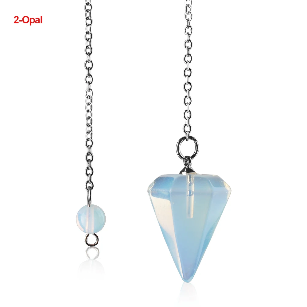 2-Opal 1 шт. натуральный камень рейки маятниковая подвеска целебный Кристалл амулет драгоценный камень, камень шестиугольная Пирамида розовый кварц аметист Бирюза - Цвет: 2-Opal