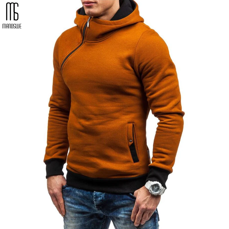 Manoswe Мужская зимняя теплая толстовка с длинным рукавом модные спортивные топы