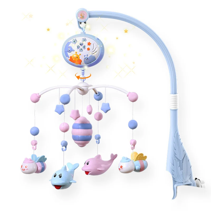 

Canciones Musical Baby Crib Mobile with Projection Music Box Catton Rattle Bed Bell Toys for 0-12 months