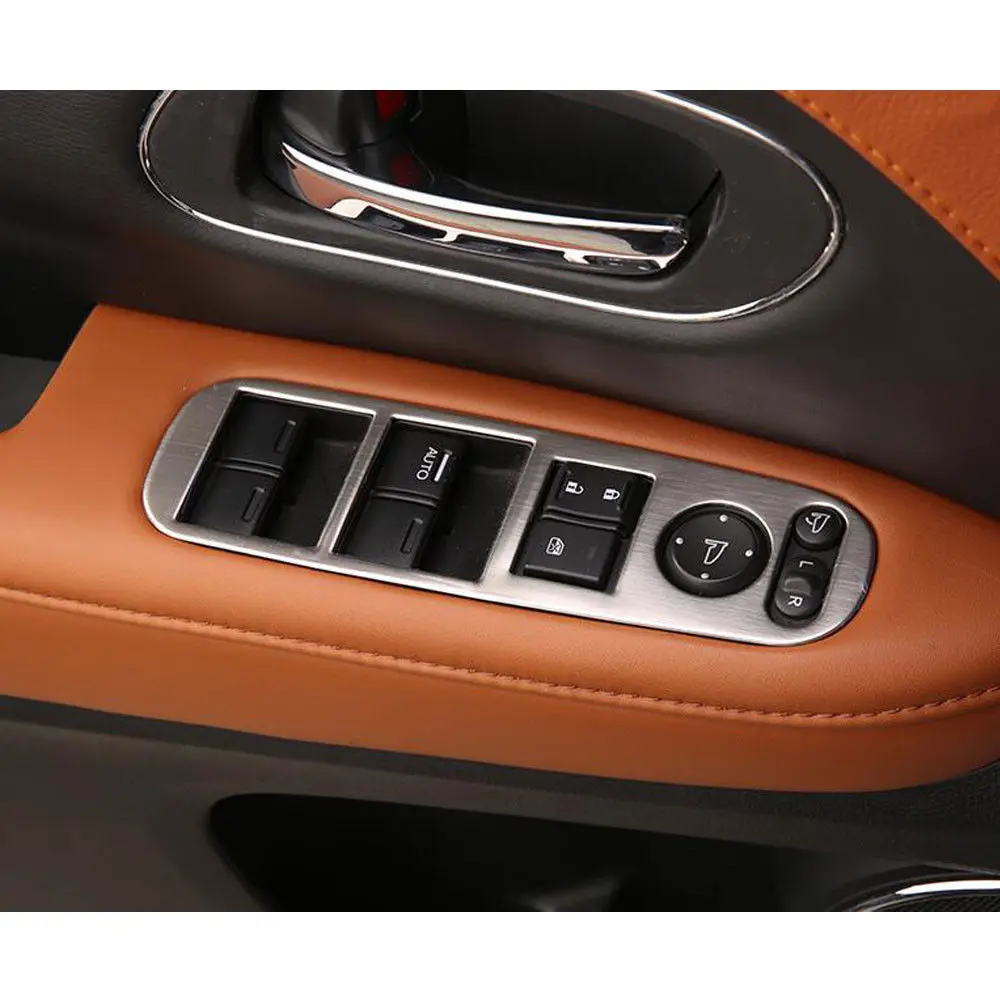 

BBQ@FUKA Stainless Car Door Armrest Panel Window Lift Switch Button Panel Cover Trim Sticker Fit For Honda HRV Vezel 2014-2016