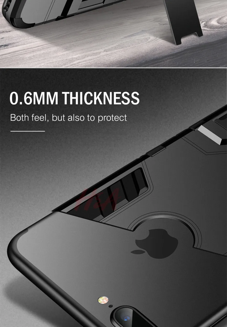 Чехол H& A для iPhone 8, 7, 6, 6S Plus, гибридный, противоударный, 3D, крутой, армированный, прочный, твердый чехол для iPhone X, 5 S, 5S, SE, чехол-подставка