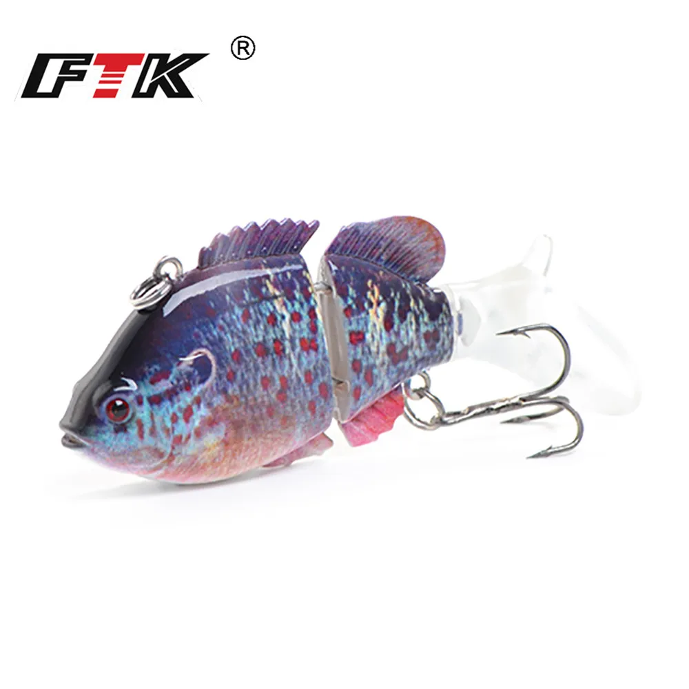 FTK рыболовная приманка для окуня кренкбейт свимбейт 2 сегмента 13 г/75 мм тонущие