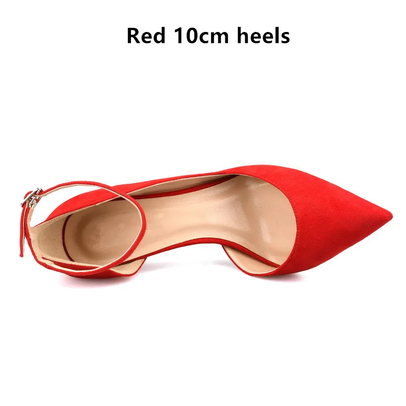 Heel Height 10cm Г. Большие размеры 33-46, женские туфли-лодочки на высоком каблуке 10 см, 8 см, 6 см Женские пикантные туфли на высоком каблуке-шпильке с острым носком женские туфли с вырезами - Цвет: Heel Height 10cm