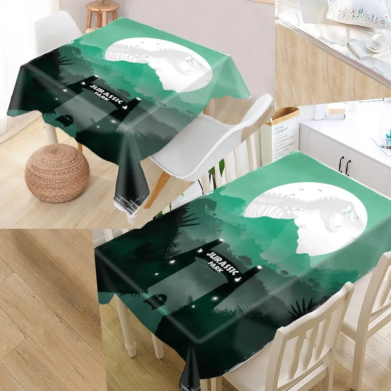 12 Jurassic Park Custom Table Cloth Oxford Print Rectangular Waterproof Oilproof Table Cover Square Wedding Tablecloth P - Цвет: 12
