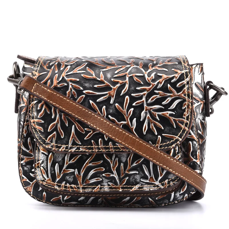 Винтажная дизайнерская женская маленькая уличная сумка из натуральной кожи с