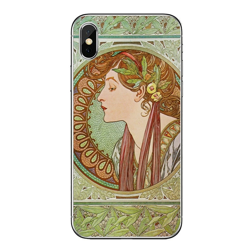 Чехол с постером ALPHONSE MUCHA для телефона Samsung Galaxy S10 S9 S8 S7 S6 edge Plus Lite S5 S4 Note 9 8 5 4 мягкий