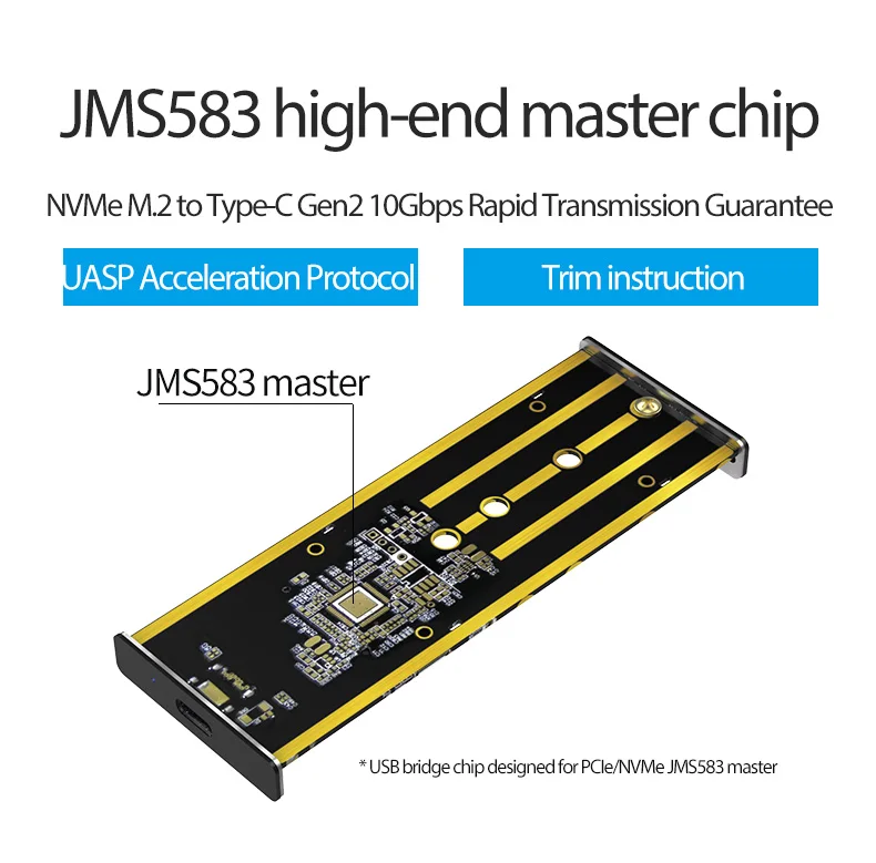 Портативный корпус SSD PCIE NVMe M.2 ssd чехол Чехол на жесткий диск s с разъемом тепла Тип c 3,1 высокоскоростной корпус