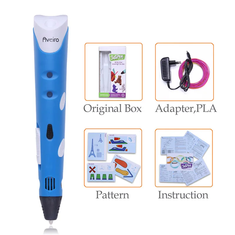 Blue Pen 3 д ручка 3 д принтер 3 d принтер 3д ручка для рисования пластиком 3d ручка 3d ручка подарки на день рождения подарок на день рождения 3д ручка - Цвет: Blue Pen