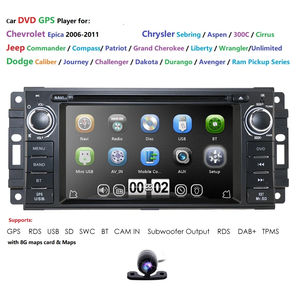 4G 64G DSP Android 9,0 Автомобильный мультимедийный dvd-плеер GSP стерео для Chrysler/300C/jeep/Compass/Dodge/Grand/Cherokee Автомагнитола OBD2