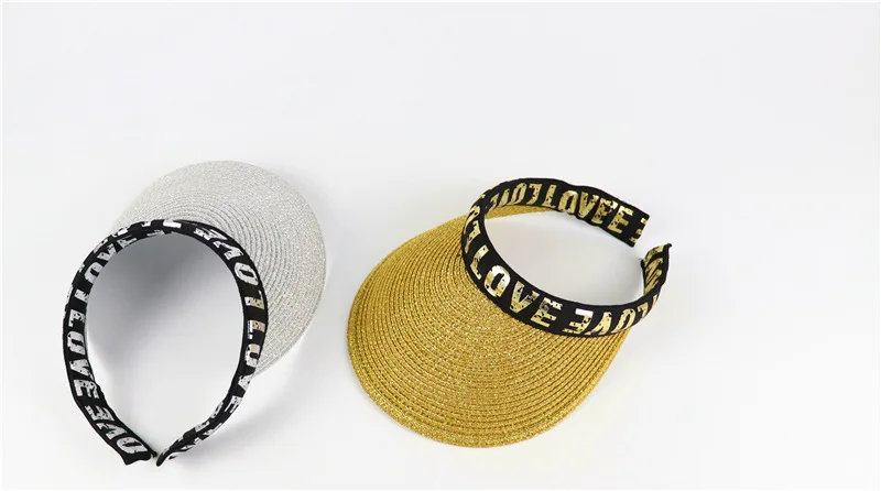 Летняя Соломенная шляпка с золотым принтом для девушек и женщин пляжная кепка