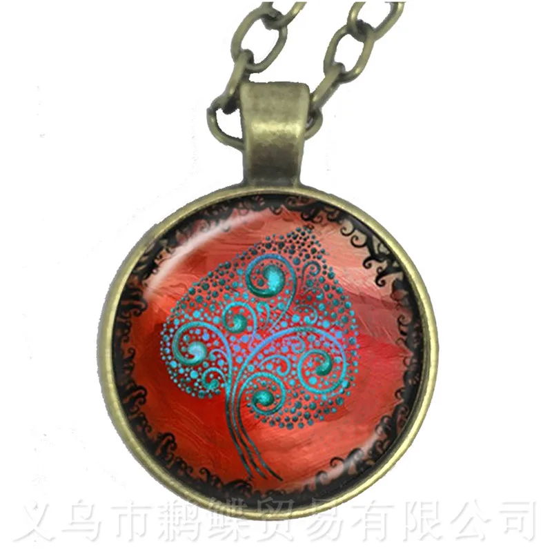 Ожерелье Древо жизни в сумерках стеклянный кабошон автомобильный кулон для